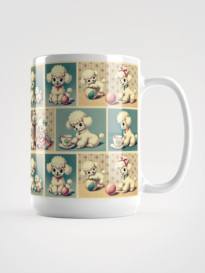 Retro Poodle Puppy Glossy White Mug product image (1)