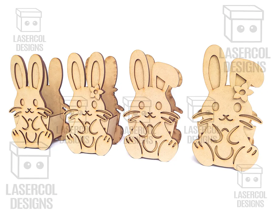 Easter Bunny Basket Set 2 (4 Styles, 2 Sizes) - Laser Cut Files product image (3)