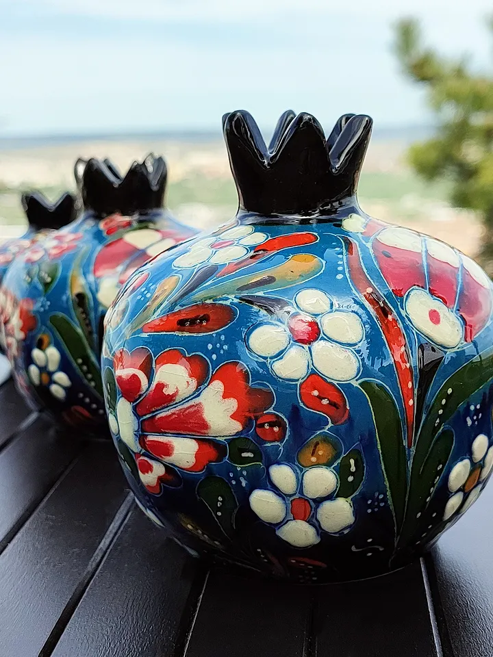 Decor 3-piece Pomegranate Handmade Ceramic set — handmade pottery product image (2)