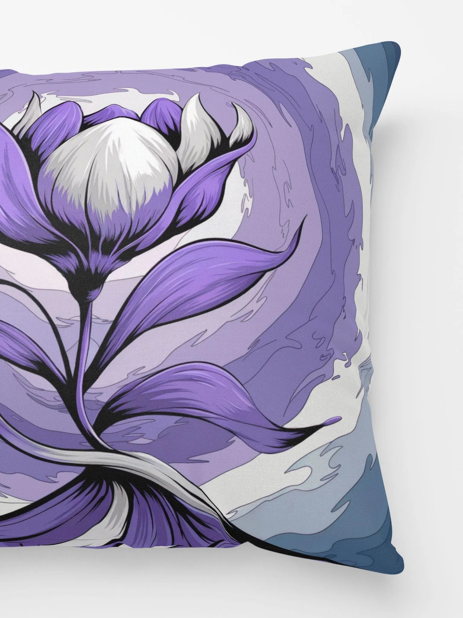 Purple and White Flower Pillow - Geometric Abstract Pillow Designs product image (3)