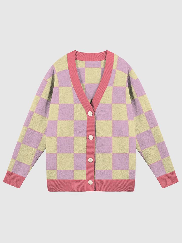 Pastel Checkered Cardigan product image (1)