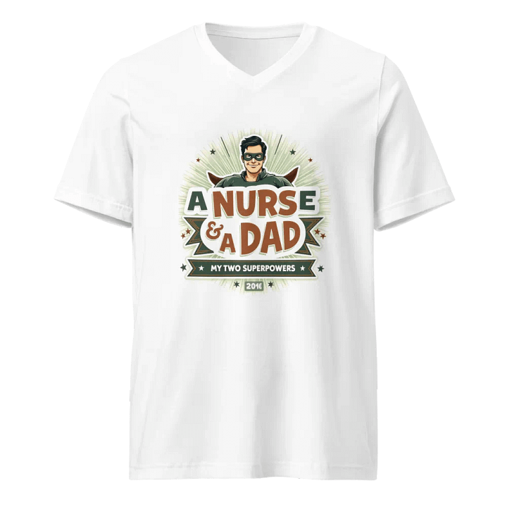 Superhero Nurse & Dad V-Neck Tee product image (5)