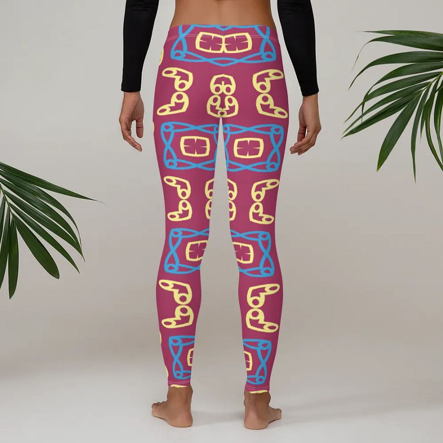 Customizable Chic: Maroon All-Over Print Leggings product image (4)