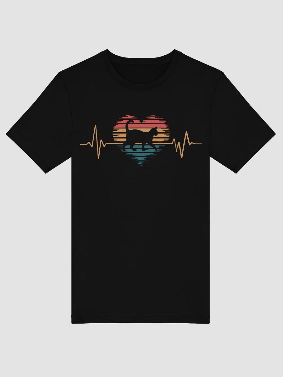 Heartbeat of a Cat Lover T-Shirt – Retro Vintage Style product image (1)