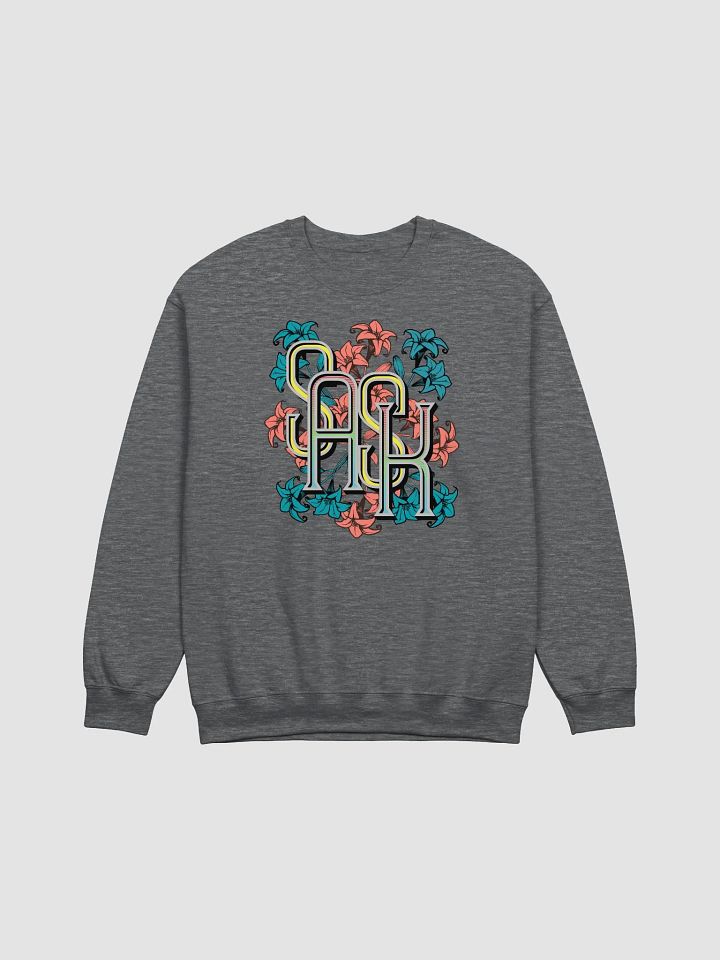 Sask Saskatoon Saskatchewan Flower Floral Lettering Crewneck Sweatshirt product image (3)