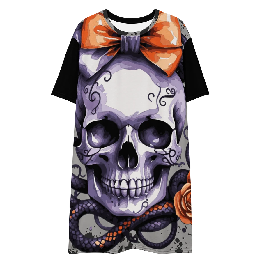 Spooky Coquette Style Skull T-Shirt Dress product image (9)