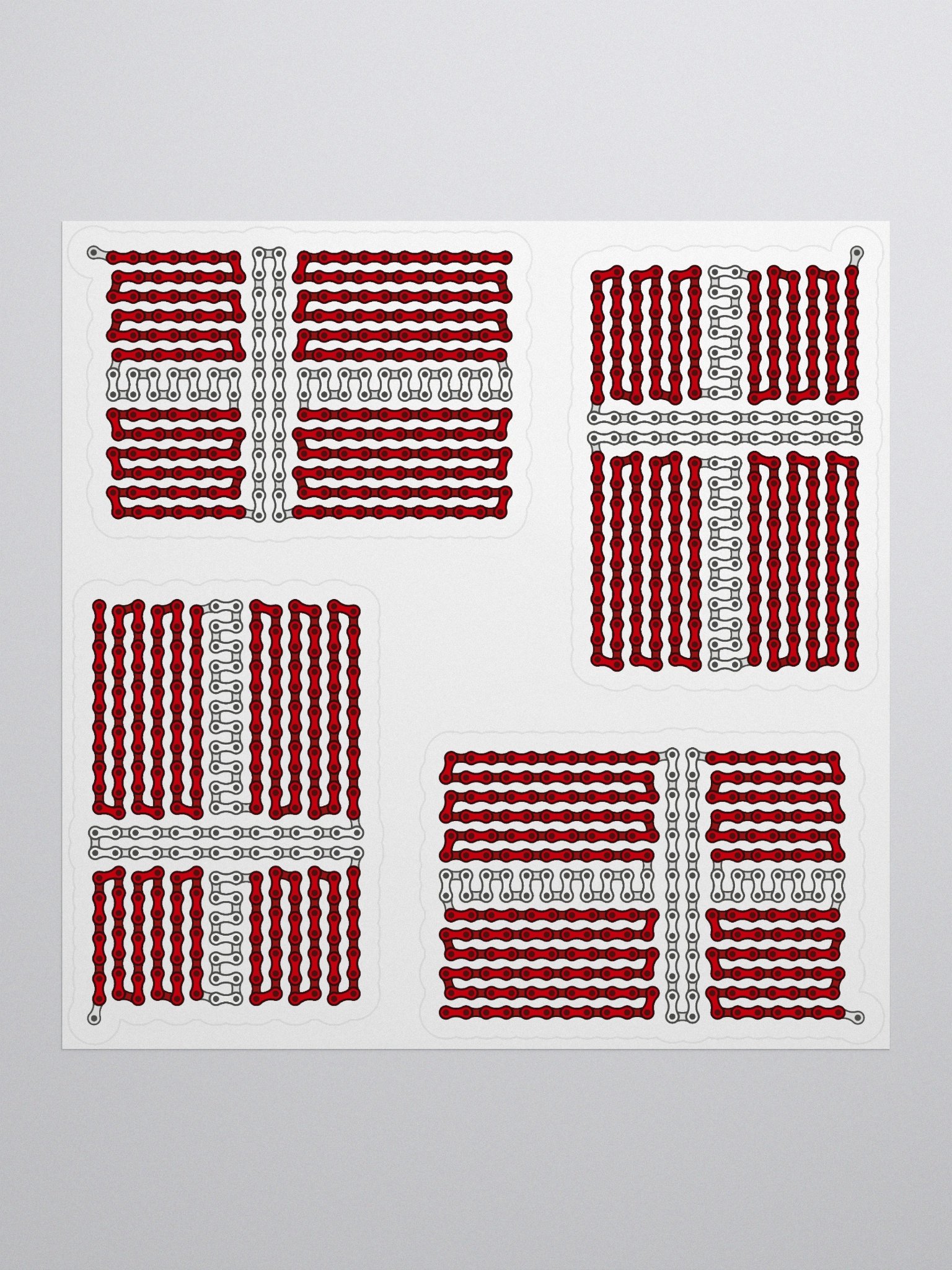 Denmark Bike Chain Flag Sticker 4 Pack product image (1)