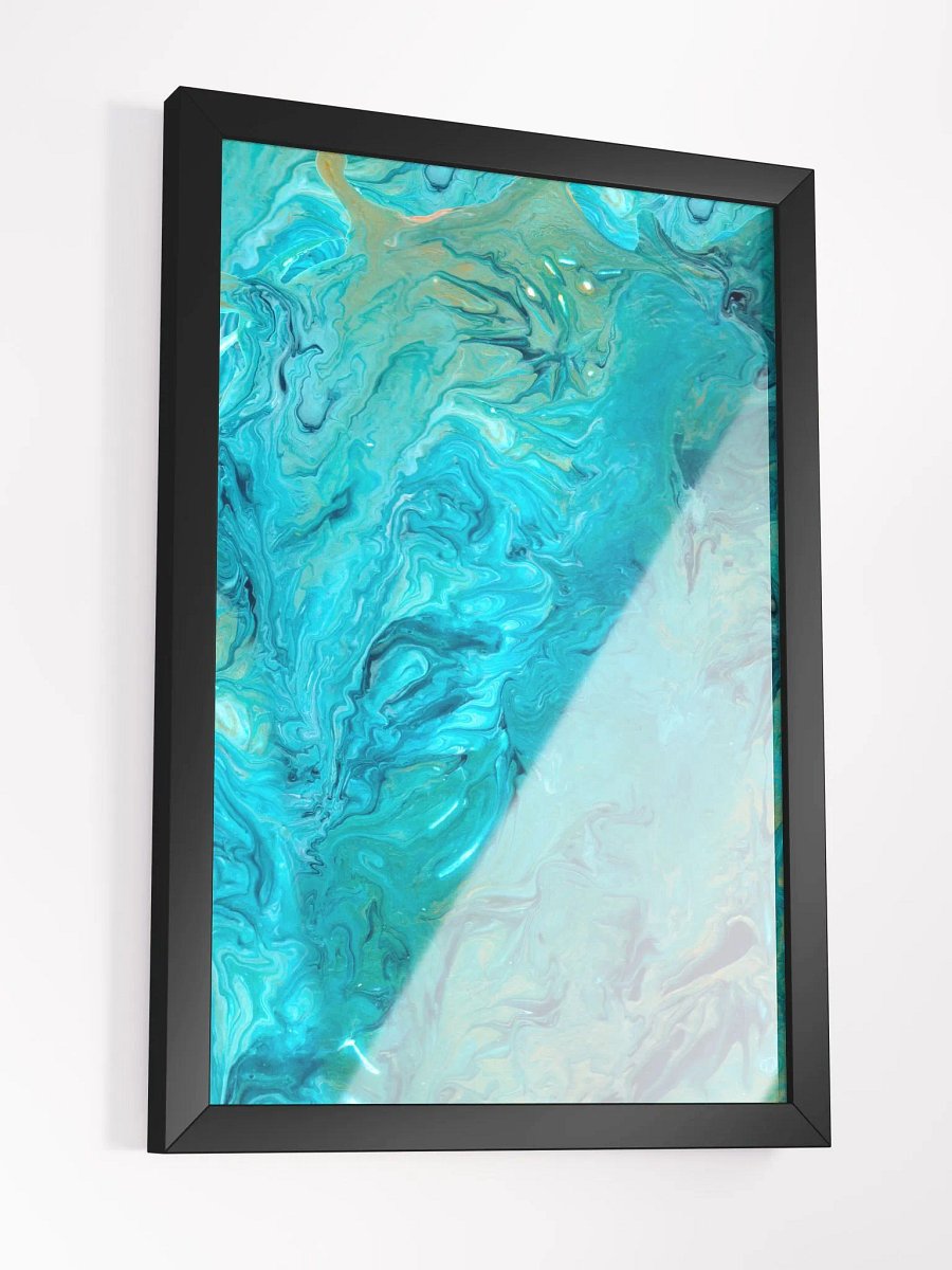 Blue acrylic pouring abstract art product image (6)