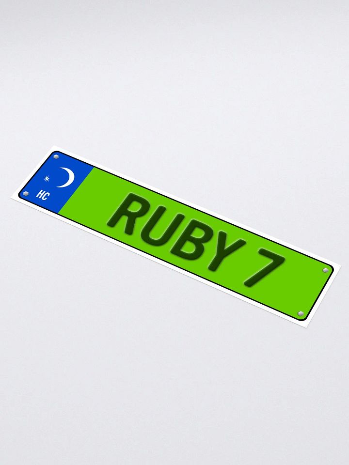 Ruby 7 License Plate Sticker product image (1)