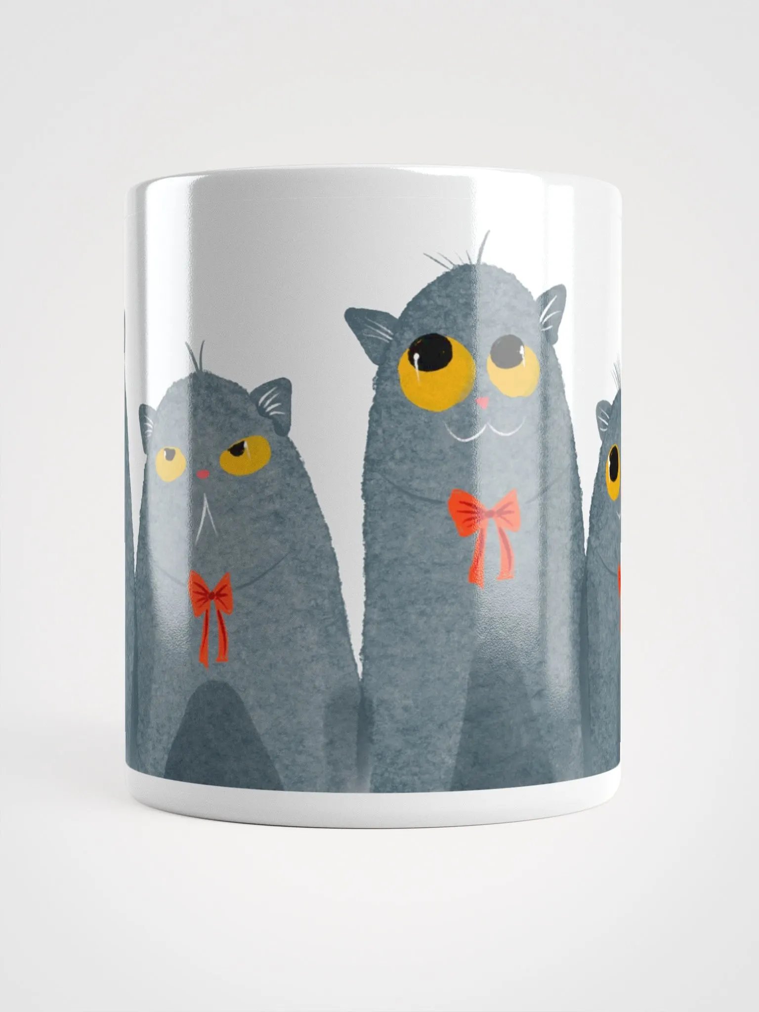 Hand Drawn Cats in Red Bow Ties Mug product image (5)