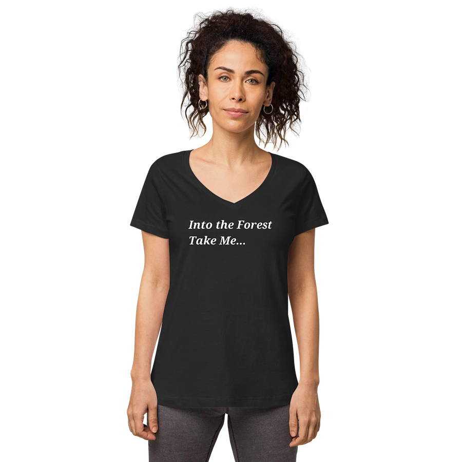 The Stairs in the Woods Tagline Women's Fitted V-Neck Tee product image (1)
