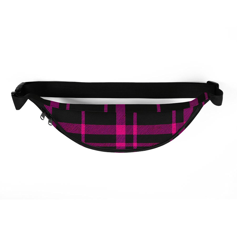 Black and Pink Plaid Fanny Pack (Waist Bag) product image (5)