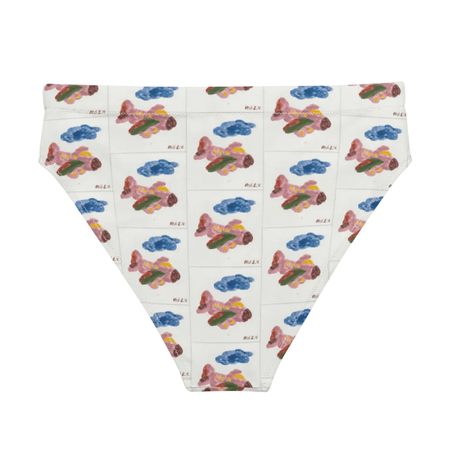 Kid Airplane (All-Over Print Recycled High Waisted Bikini Bottom) product image (4)