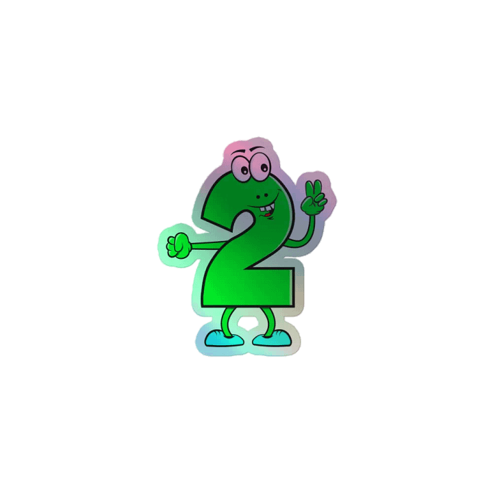 Vibrant Victory Number 2 Holographic Sticker product image (1)