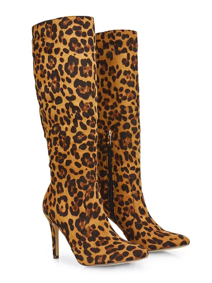 Womens Knee High Boots Ladies Pointed Toe Stiletto Heel Party Formal Long Shoes product image (6)