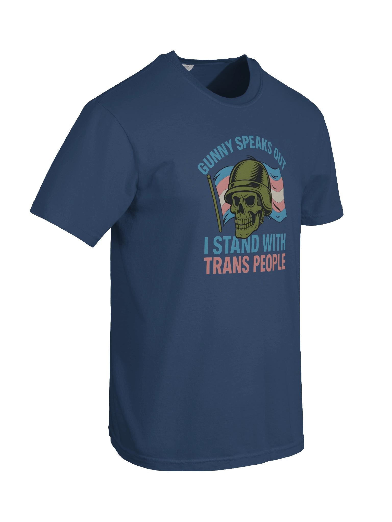 Trans Pride Skull Military T-Shirt product image (87)
