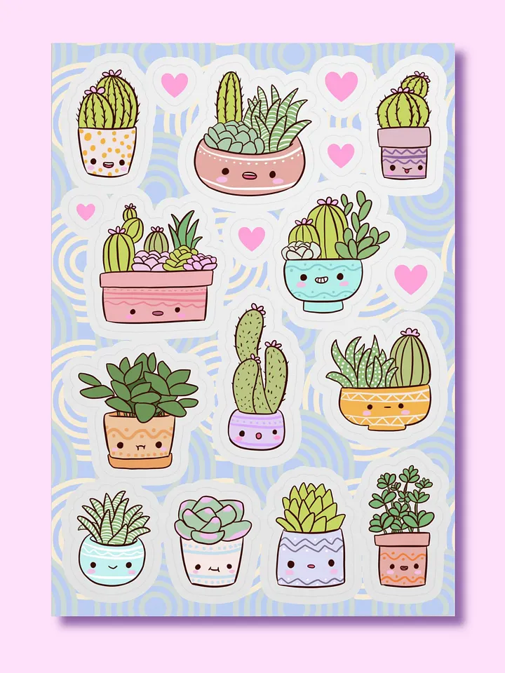 Whimsical Succulent Delight Sticker Sheet product image (1)