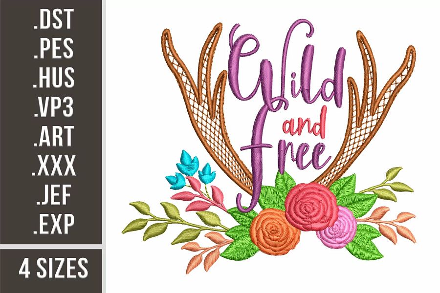 Wild and Free | Embroidery Design | Embroidery Files product image (1)