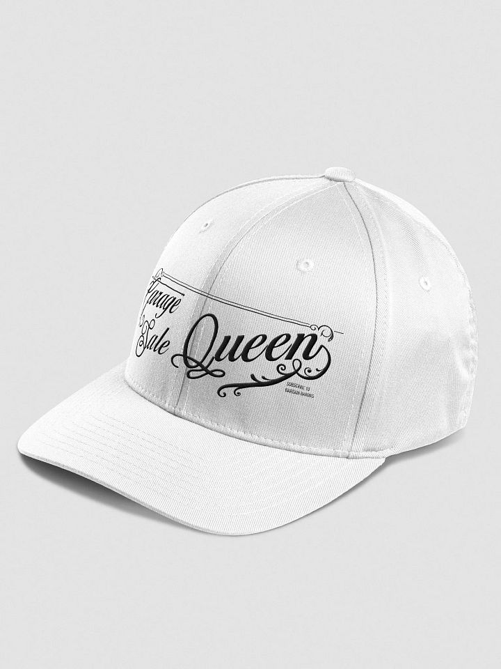 GARAGE SALE QUEEN (White Embroidered Fitted Cap) product image (2)