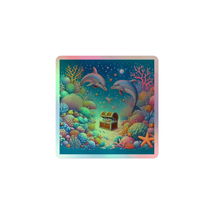 Enchanting Dolphin Reef Holographic Sticker Sheet product image (1)