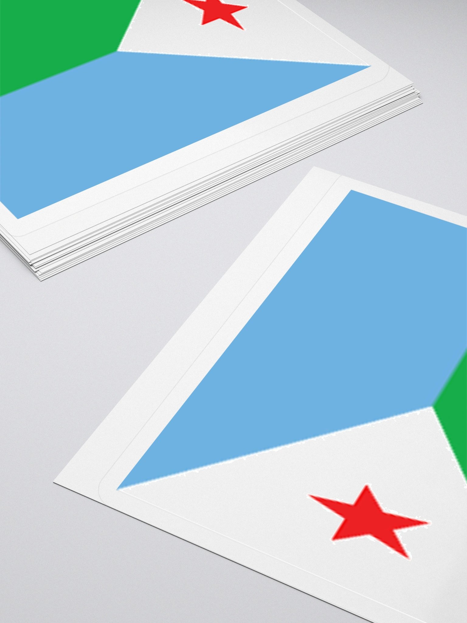 Djibouti Flag Sticker | Red Star Design | Durable Vinyl | 3 Sizes product image (12)