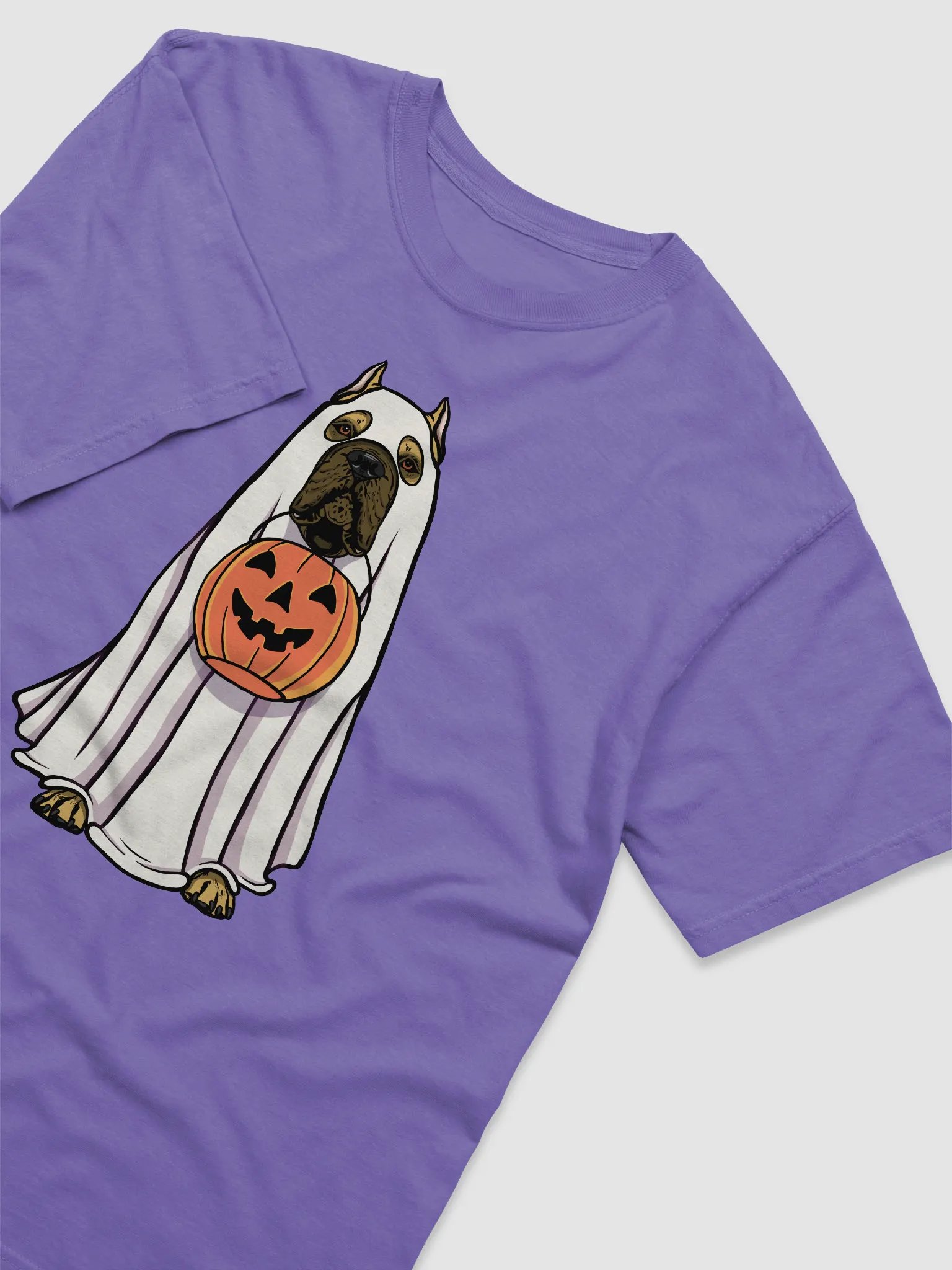 Funny Halloween Cane Corso T-Shirt | Funny Cane Corso Wearing a Ghost Costume and Holding a Pumpkin Basket product image (29)
