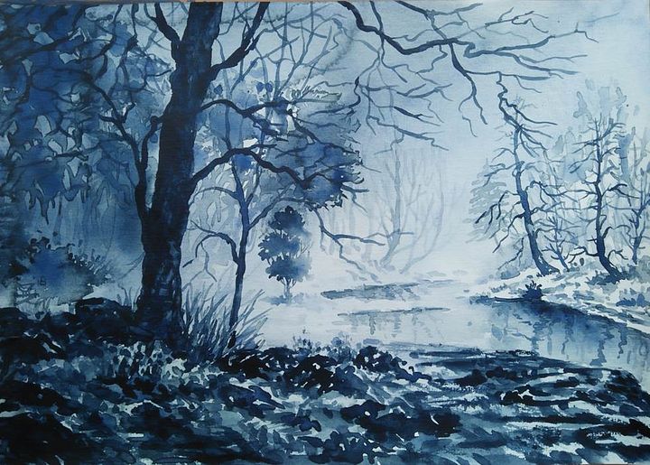 "Indigo Forest" Painting by Deni Je product image (1)