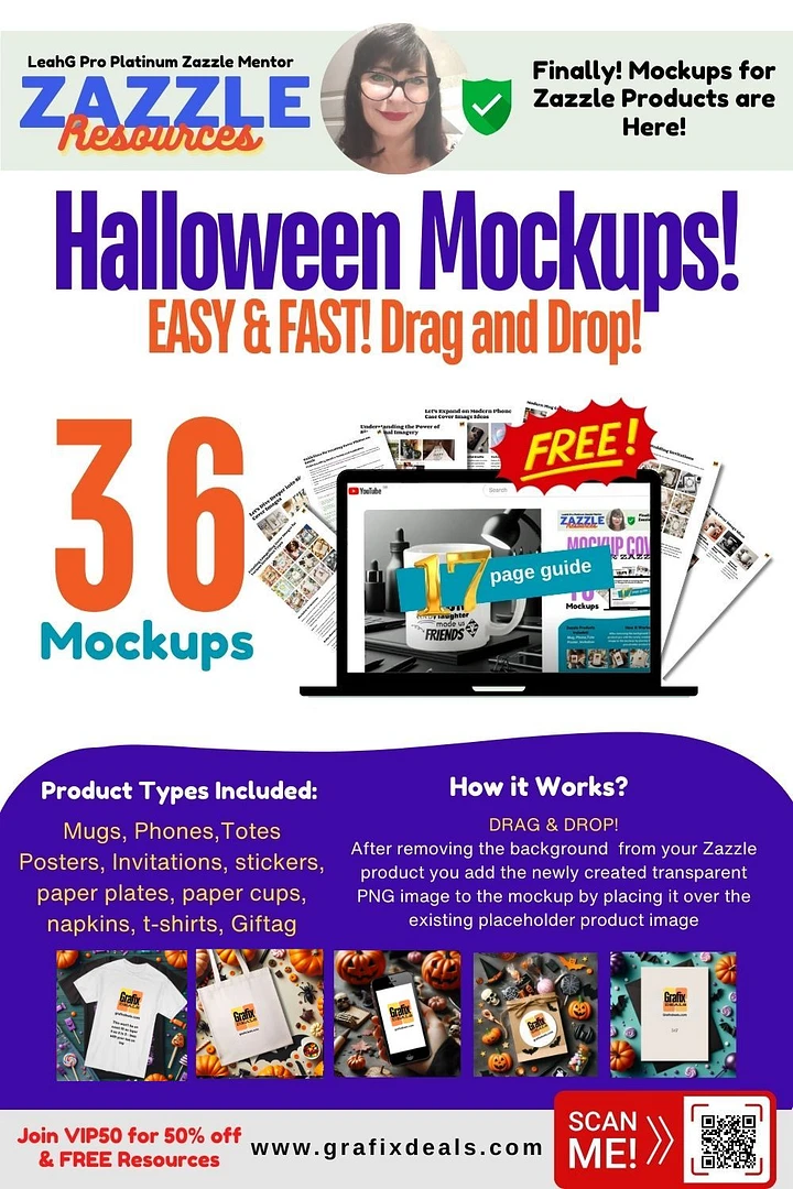 Print on Demand Trends | 36 x Halloween Product Mockup Templates for Zazzle Cover Images product image (1)