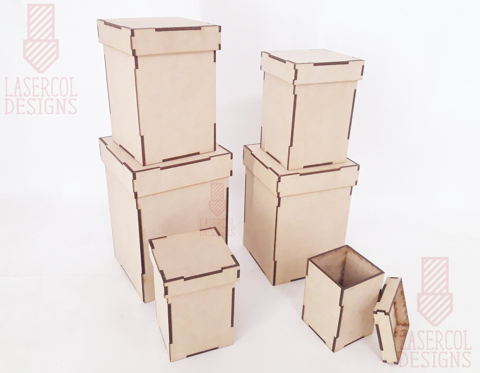 Boxes Set 3 (6 sizes) - Laser Cut Files product image (9)