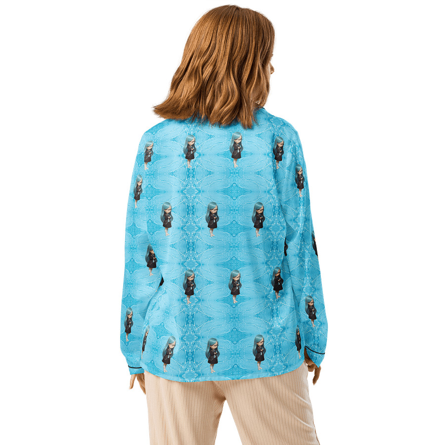 (Aqua CHIBI) K Women's Long Sleeve Pajama Top product image (2)