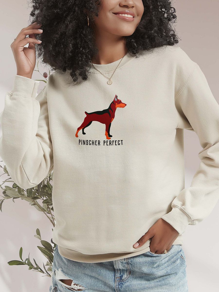 Pinscher Perfect Sweatshirt (Embroidered) of a Mini Pinscher(Red & Tan) product image (2)