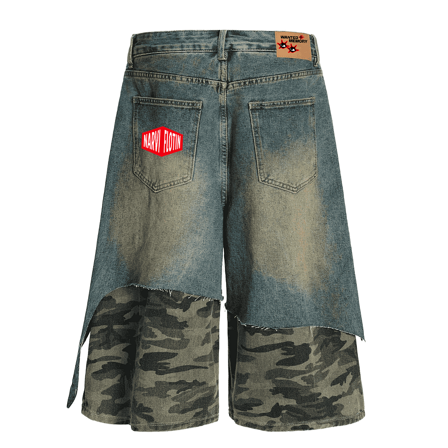 WANTED MEMORY®/NARVI FLOTIN® DISTRESSED CAMO/JEAN SHORTS 007 product image (2)