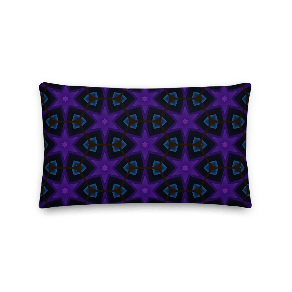 Starry Symmetry – Purple & Blue Modern Design Premium Throw Pillow product image (2)