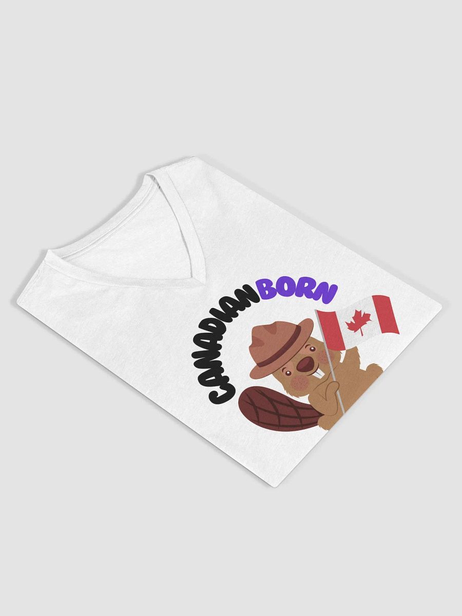Cheerful Canadian Beaver V-Neck Tee product image (13)