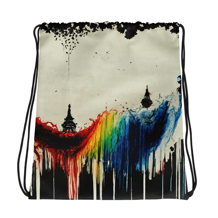 Rainbow Heart All-Over Drawstring Bag product image (1)