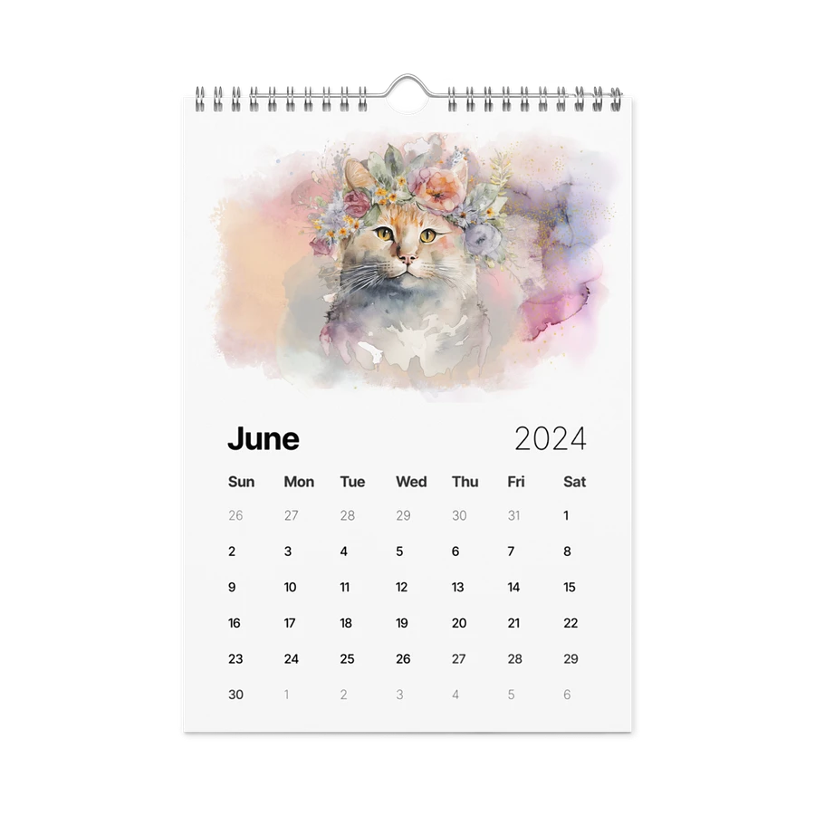 Watercolor Cats 2024 Wall Calendar, 12 Month product image (9)