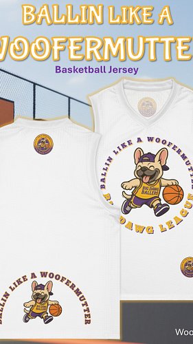 New, Ballin Like A WooferMutter™ French Bulldog premium basketball jersey, from court practice to streetwear looks, this jers...