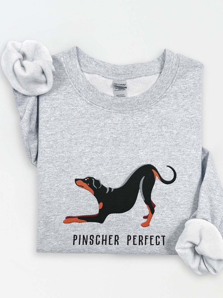 Pinscher Perfect Sweatshirt(Embroidered) of a Doberman Pinscher(Full Tail & Ears) product image (1)