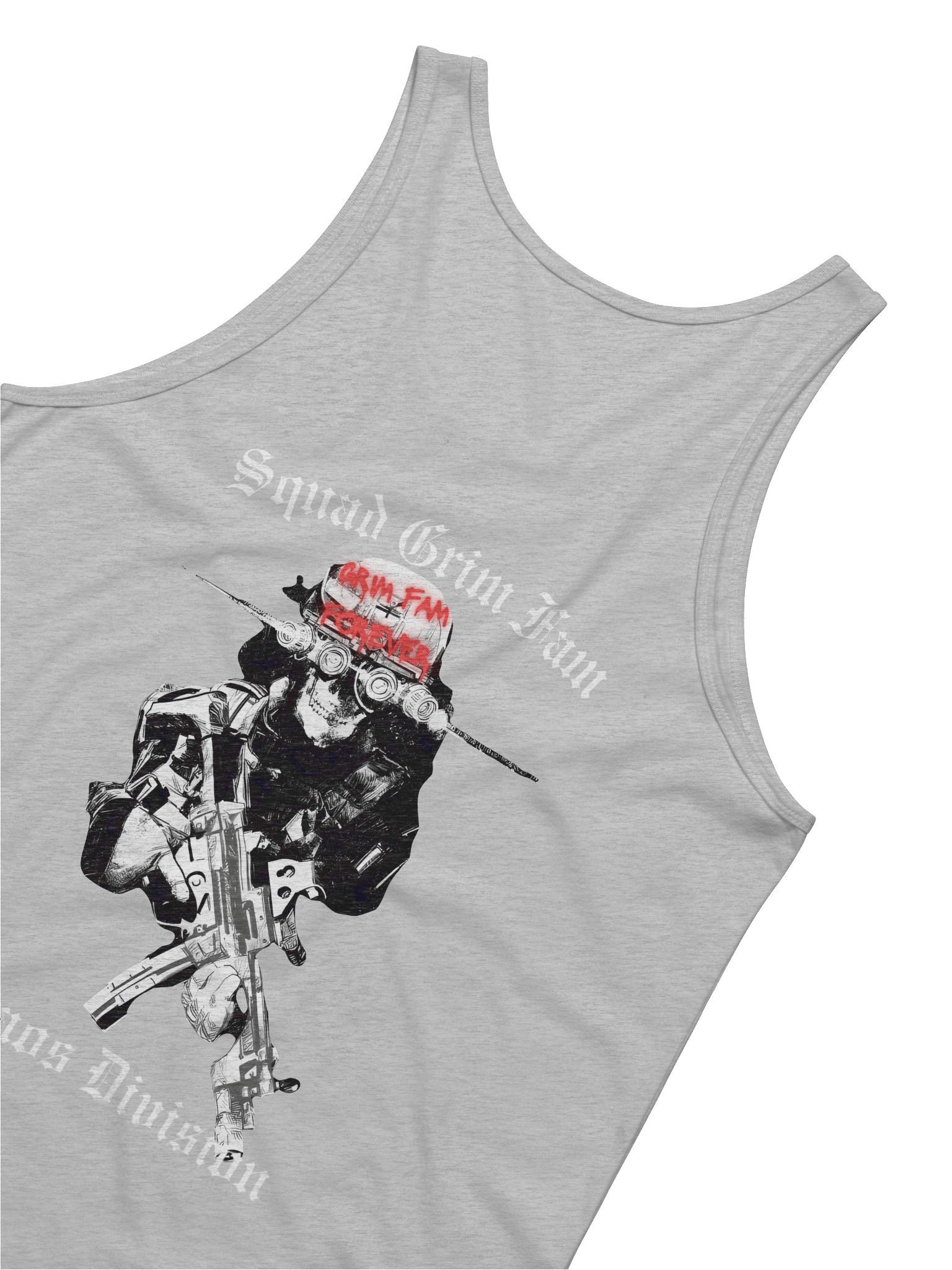 GRIM FAM — SQUAD GRIM FAM — CHAOS DIVISION | TEAM EXCLUSIVE: GRIM ANGEL OF W'S - SINGLET - #2 - Black / Navy / Blue / Red / Grey product image (6)