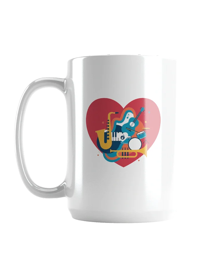 Vibrant Abstract Music Heart - Retro Jazz Instruments Design for Musicians & Art Lovers product image (1)