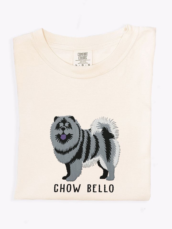 Chow Bello T-Shirt(Embroidered) of a Chow Chow(Blue) product image (1)