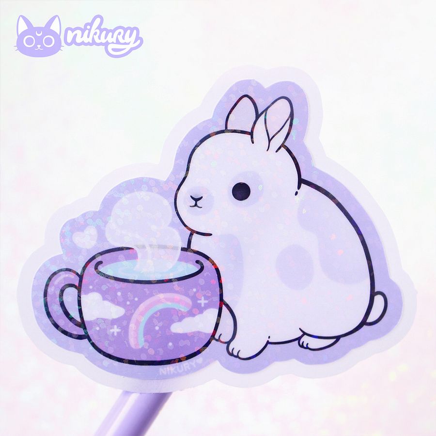 Glitter Tea Bunny Sticker product image (3)