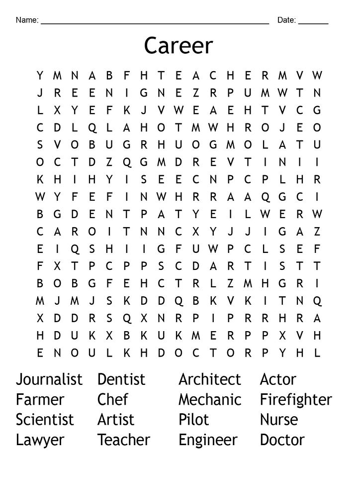 Printable Career Word Search Puzzle product image (1)