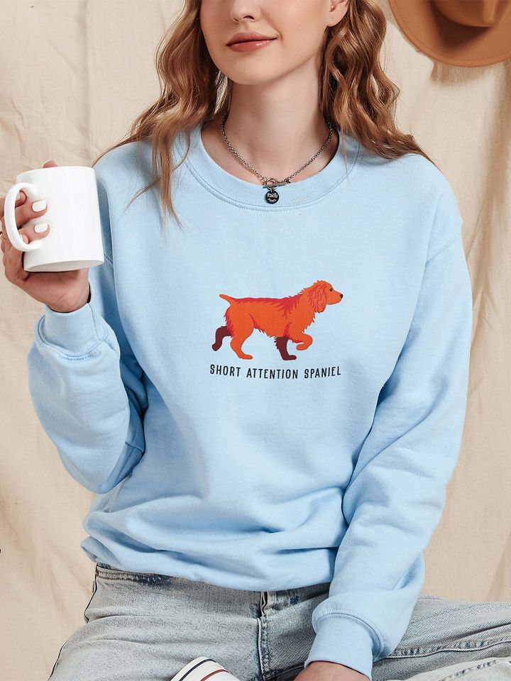 Short Attention Spaniel Sweatshirt (Embroidered) of a Working Cocker Spaniel(Red) product image (2)