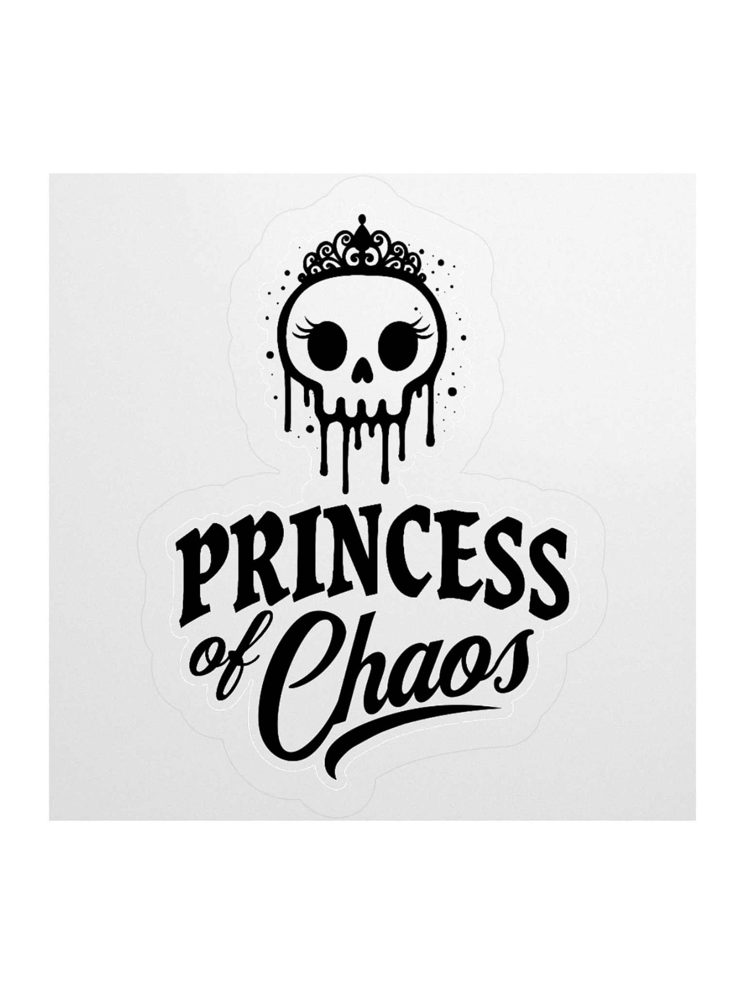 Princess of Chaos Skull Sticker - Black product image (1)