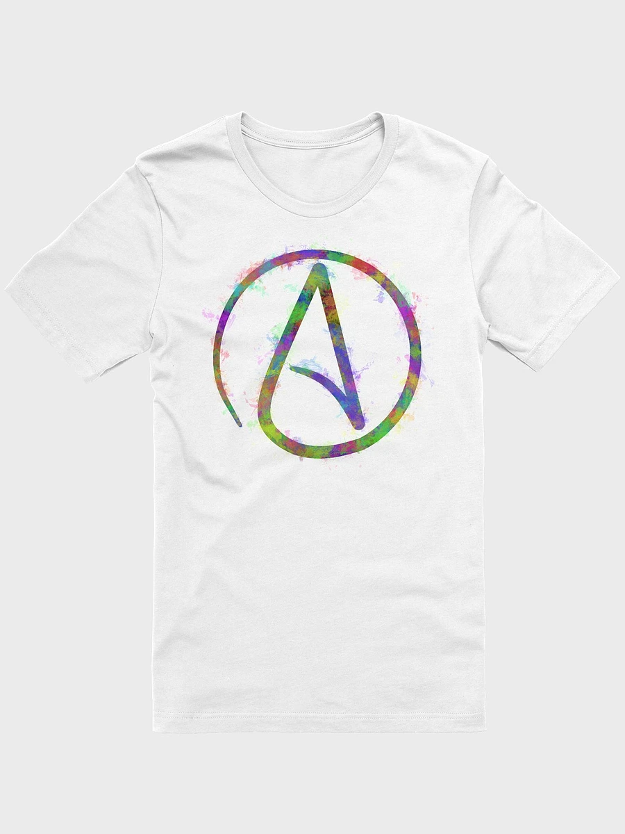 Atheist symbol with bright colour splatters T-Shirt product image (44)