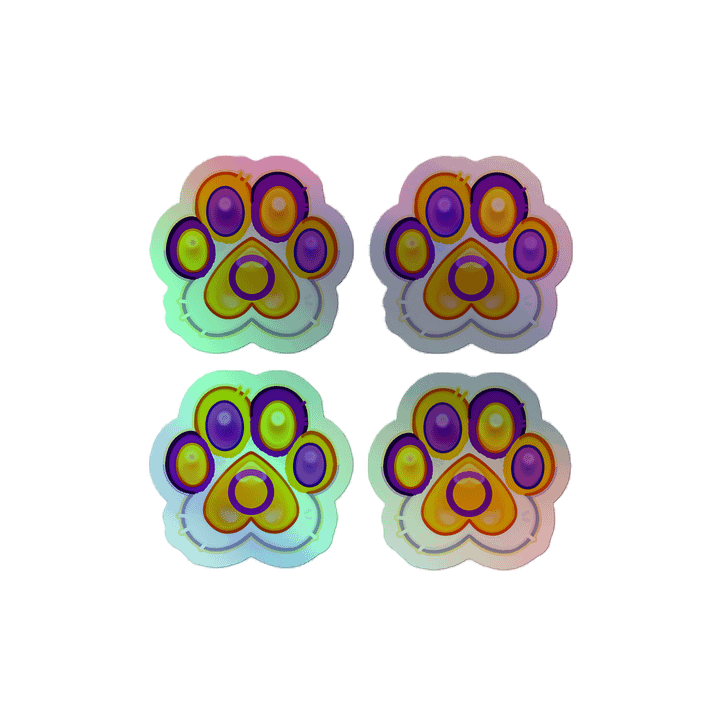 Intersex Pride Paw Print Holographic Kiss Cut Sticker Sheet product image (1)