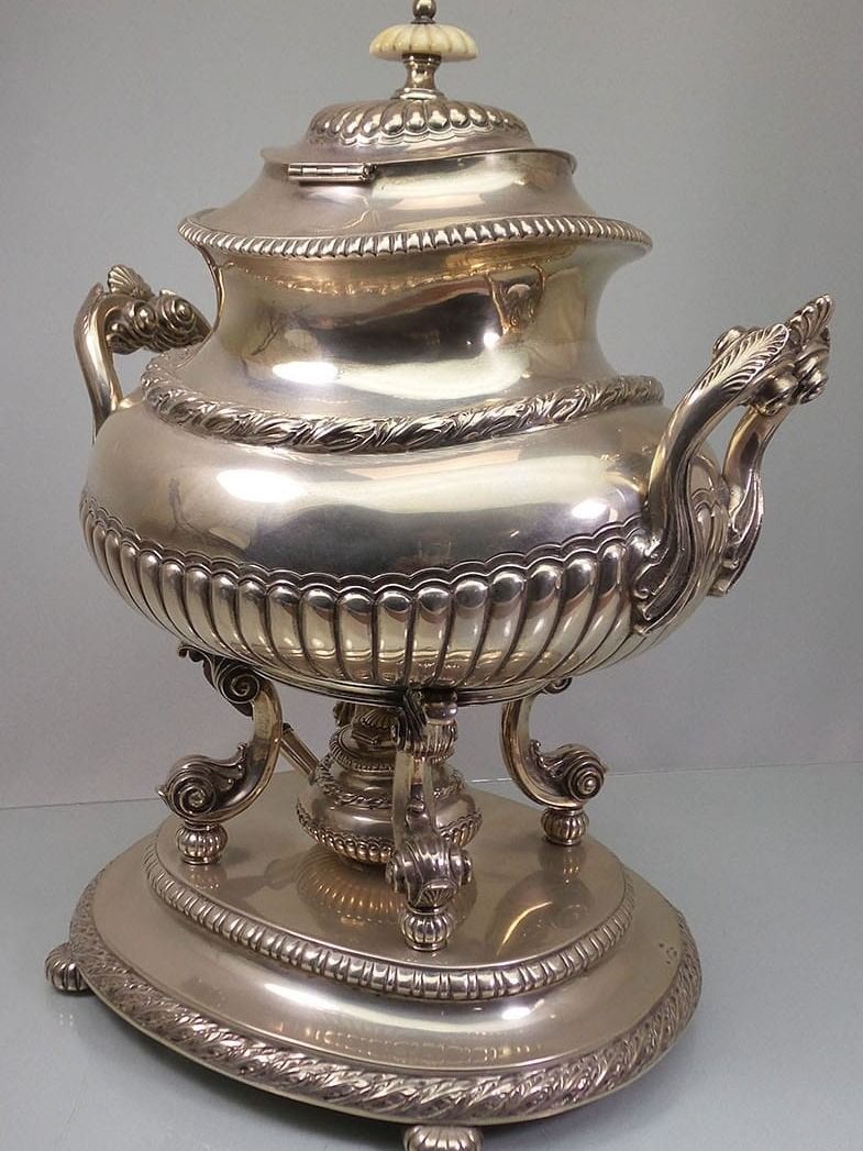Raro Samovar em prata, século XIX, prata, decoração única e exclusiva, decoração de mesa de natal, presente product image (3)