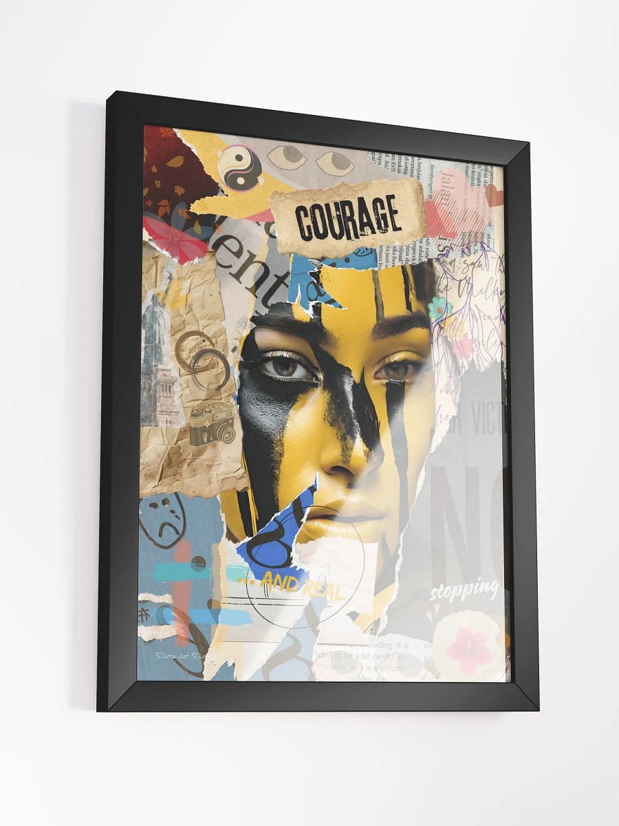 Don't be silent! Don't stop! Yellow. | Framed Collage Painting product image (4)