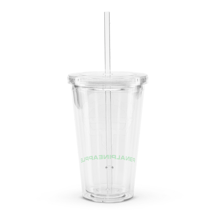 P3nAlPineapple - White Logo Double Wall Clear Plastic Tumble (16oz) product image (2)